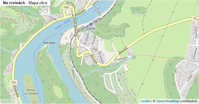 Na rovinách - mapa ulice