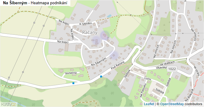 Na Šiberným - mapa podnikání