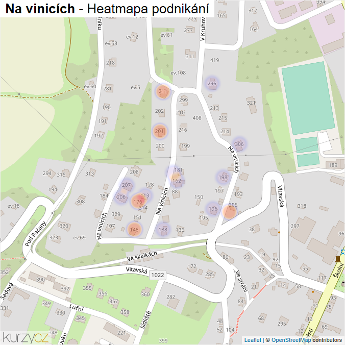 Mapa Na vinicích - Firmy v ulici.