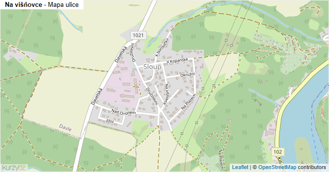 Na višňovce - mapa ulice