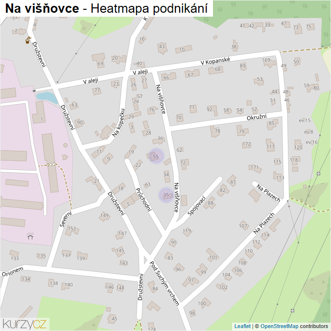Mapa Na višňovce - Firmy v ulici.
