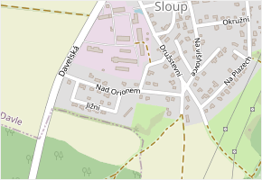 Nad Orionem v obci Davle - mapa ulice