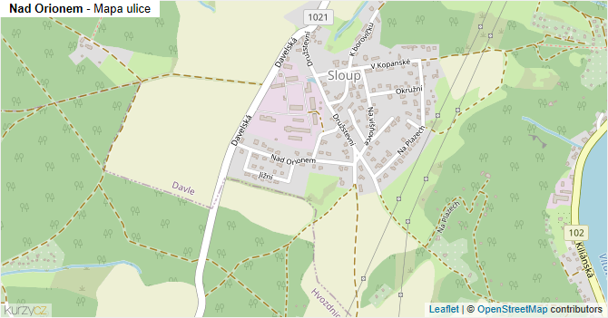 Nad Orionem - mapa ulice
