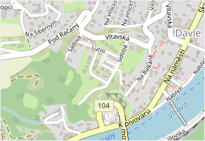 Nad Soutokem v obci Davle - mapa ulice