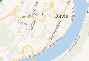 Nové schody v obci Davle - mapa ulice