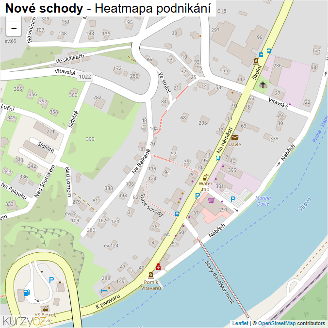 Mapa Nové schody - Firmy v ulici.