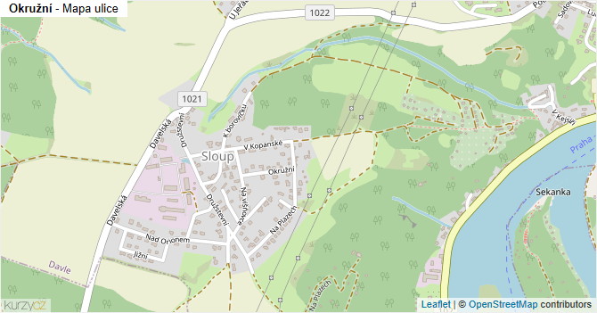 Okružní - mapa ulice