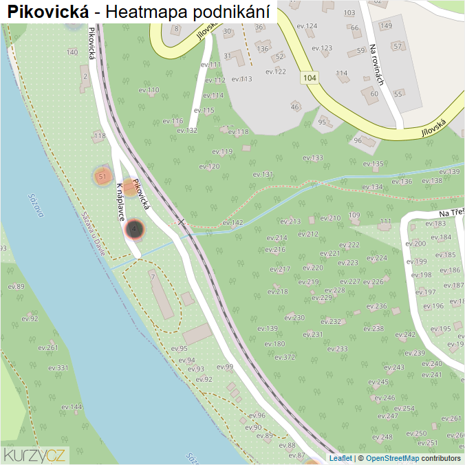 Mapa Pikovická - Firmy v ulici.