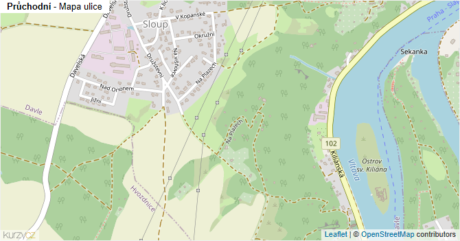 Průchodní - mapa ulice