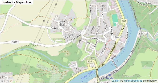 Sadová - mapa ulice
