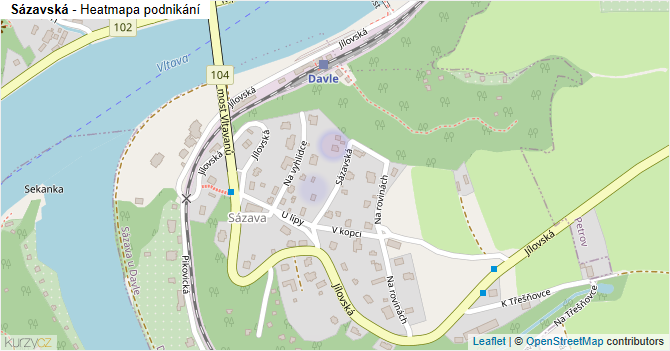 Sázavská - mapa podnikání