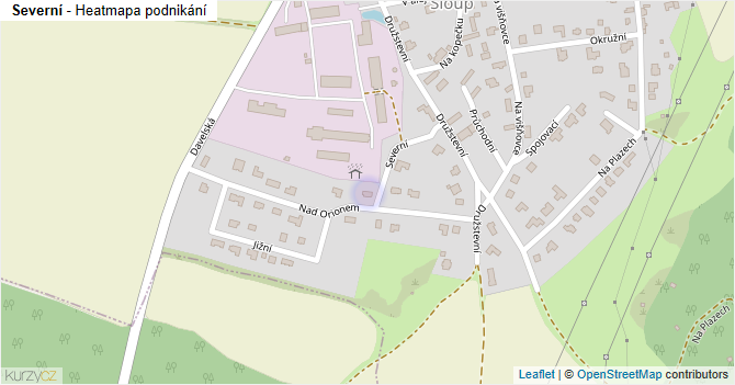 Severní - mapa podnikání