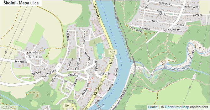 Školní - mapa ulice