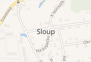 Sloup v obci Davle - mapa části obce