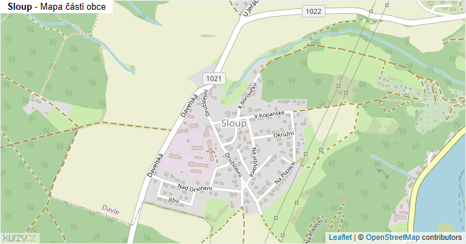 Sloup - mapa části obce