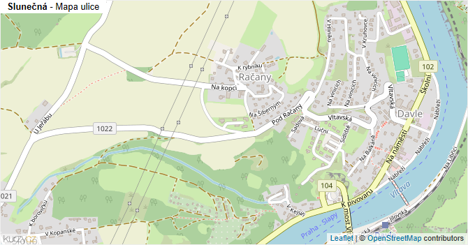 Slunečná - mapa ulice