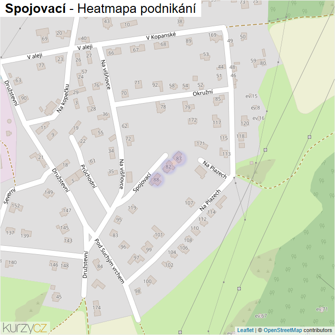Mapa Spojovací - Firmy v ulici.