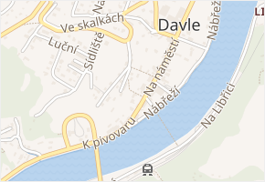 Staré schody v obci Davle - mapa ulice