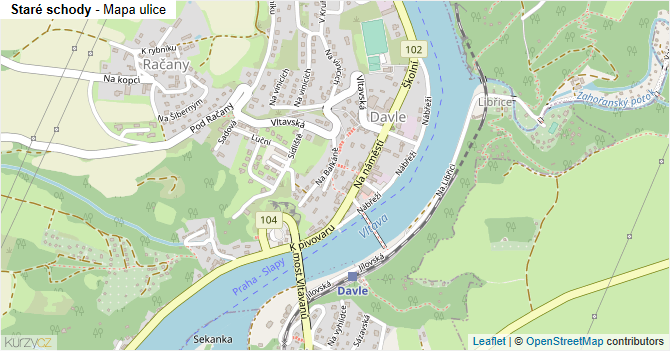 Staré schody - mapa ulice