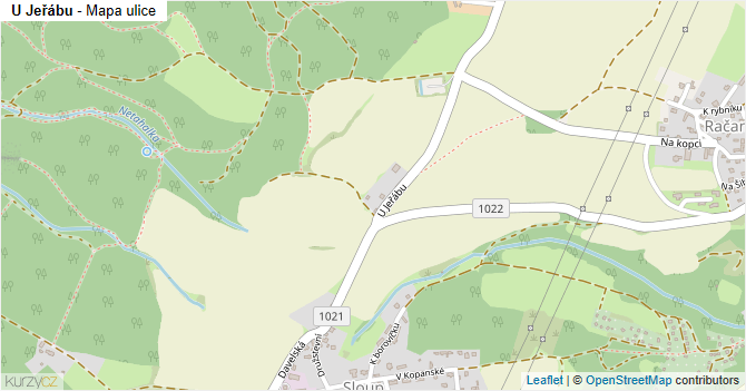 U Jeřábu - mapa ulice