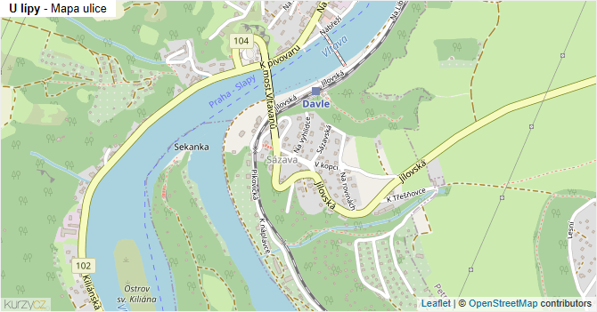 U lípy - mapa ulice
