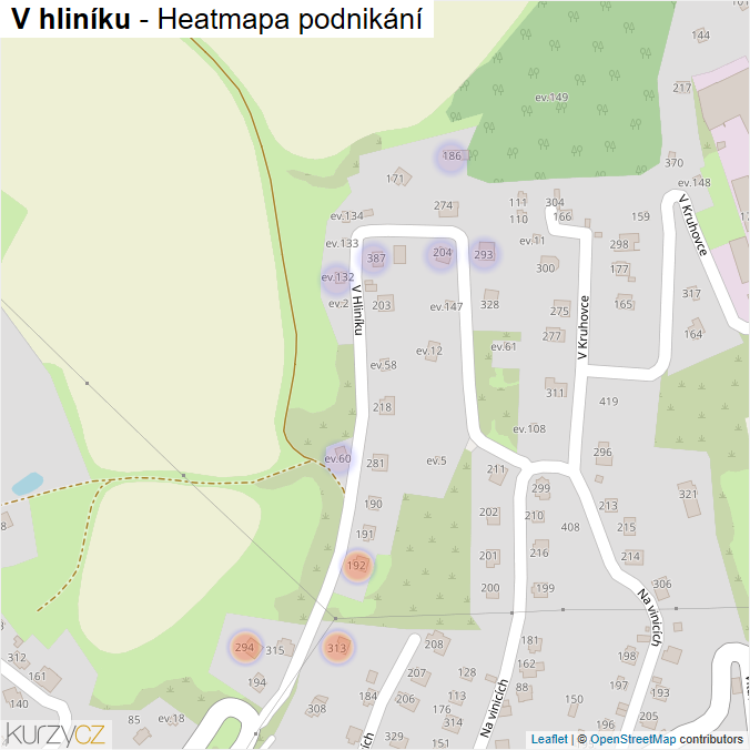 Mapa V hliníku - Firmy v ulici.