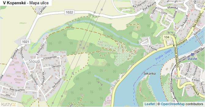 V Kopanské - mapa ulice