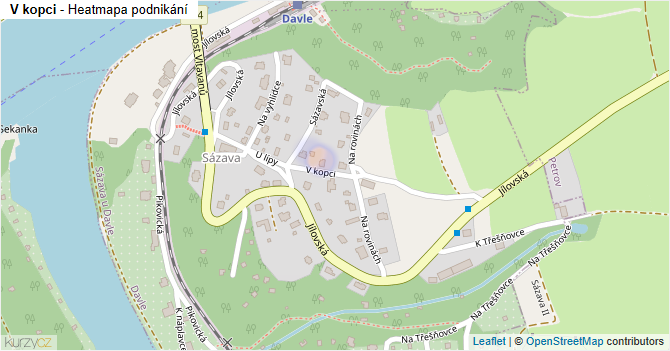 V kopci - mapa podnikání