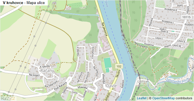 V kruhovce - mapa ulice