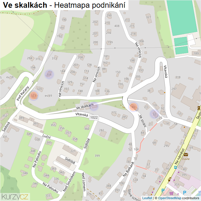 Mapa Ve skalkách - Firmy v ulici.