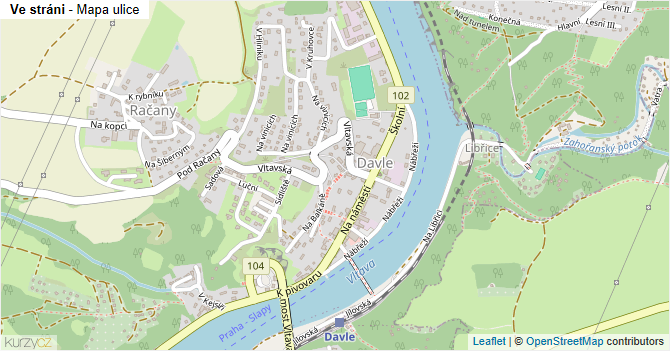 Ve stráni - mapa ulice