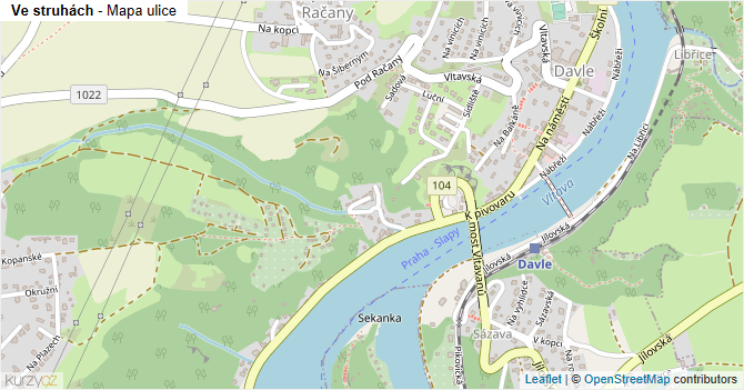 Ve struhách - mapa ulice