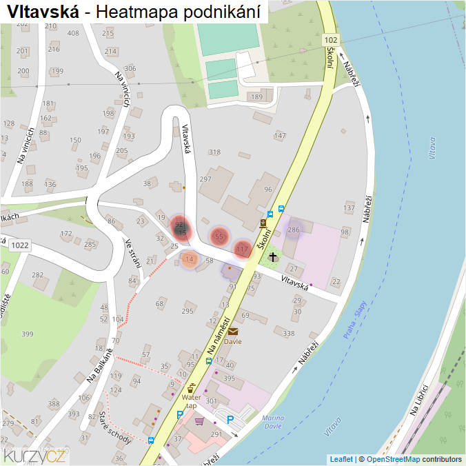 Mapa Vltavská - Firmy v ulici.
