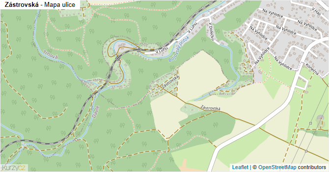Zástrovská - mapa ulice