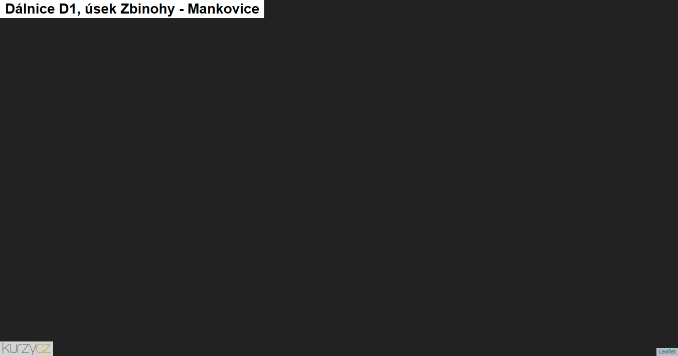Úsek Zbinohy - Mankovice, Dálnice D1 - Mapa