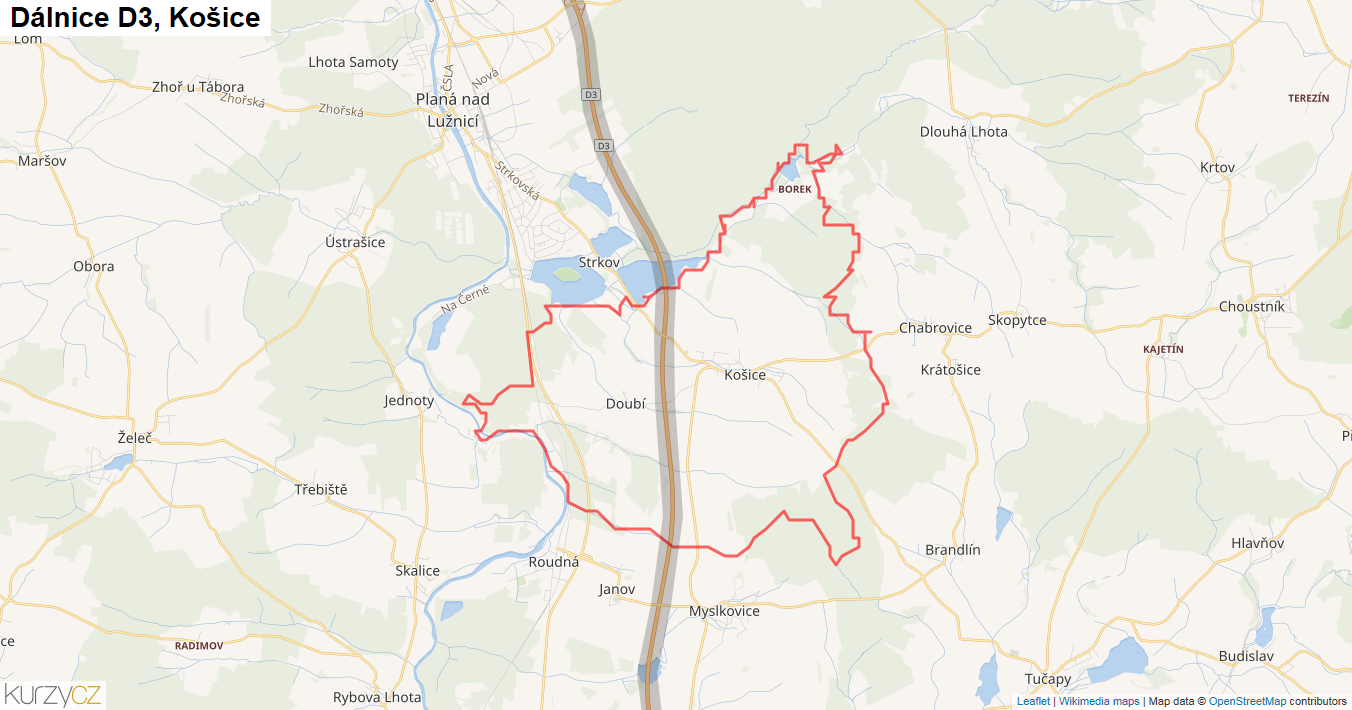 Košice, Dálnice D3 - Mapa