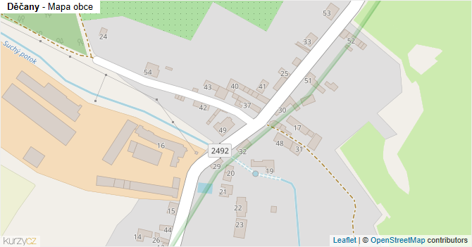 Děčany - mapa obce
