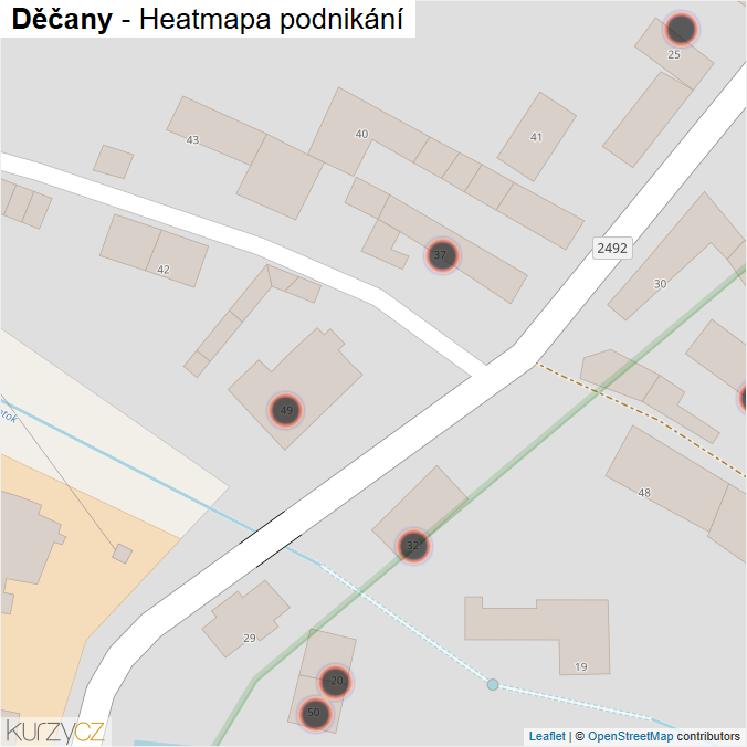 Mapa Děčany - Firmy v obci.
