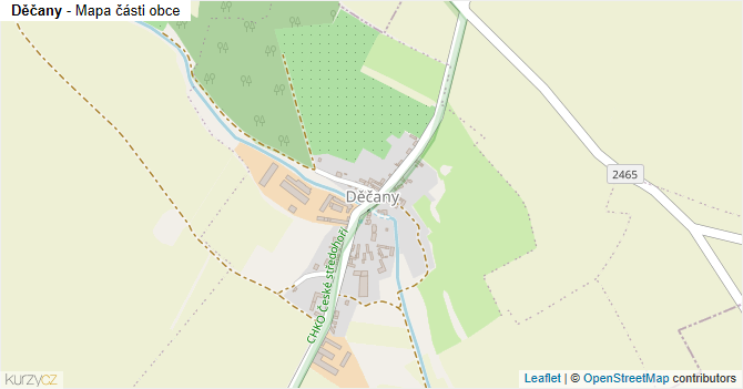Děčany - mapa části obce