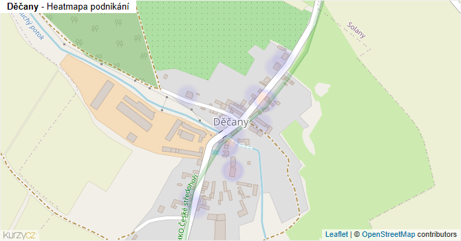 Děčany - mapa podnikání