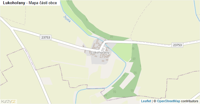 Lukohořany - mapa části obce