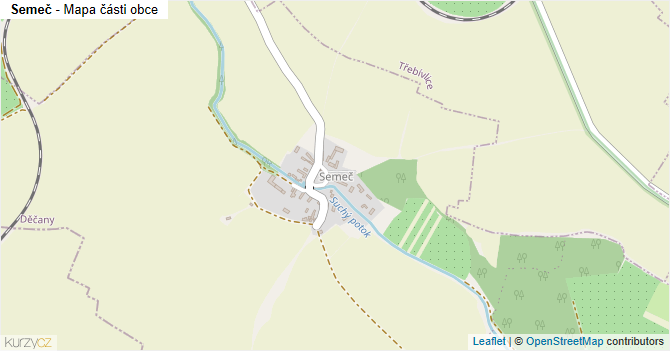 Semeč - mapa části obce
