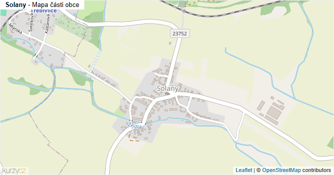 Solany - mapa části obce
