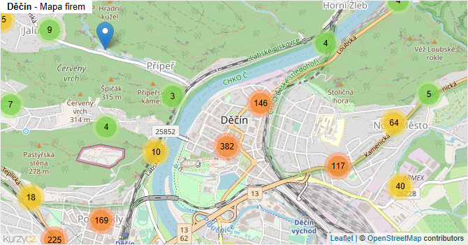 Děčín - mapa firem