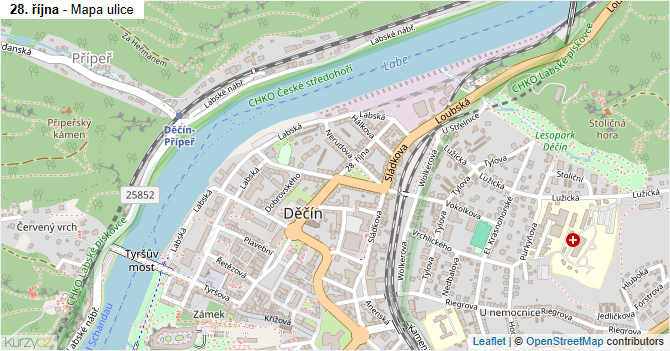 28. října - mapa ulice