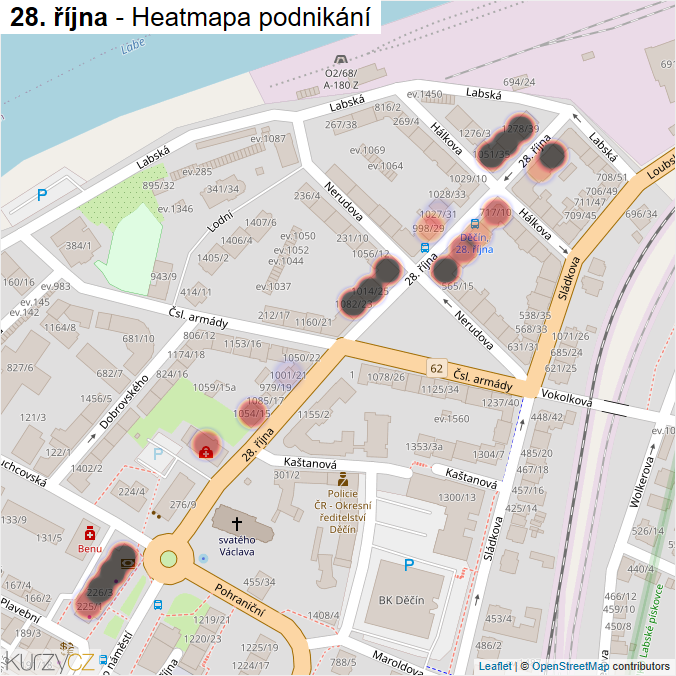 Mapa 28. října - Firmy v ulici.