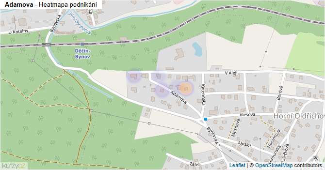 Adamova - mapa podnikání