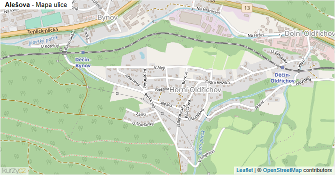 Alešova - mapa ulice