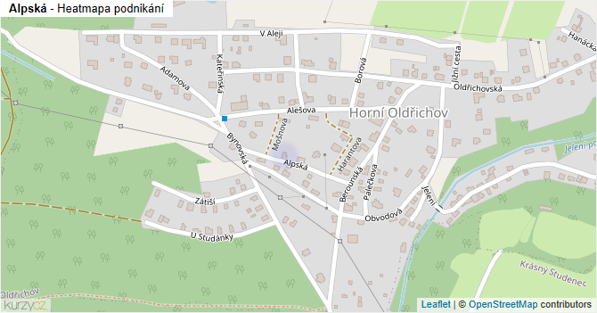 Alpská - mapa podnikání