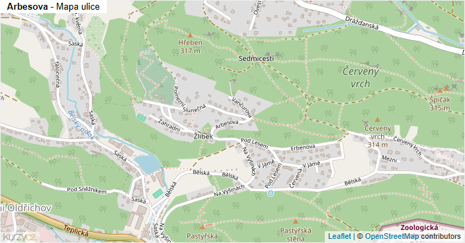 Arbesova - mapa ulice